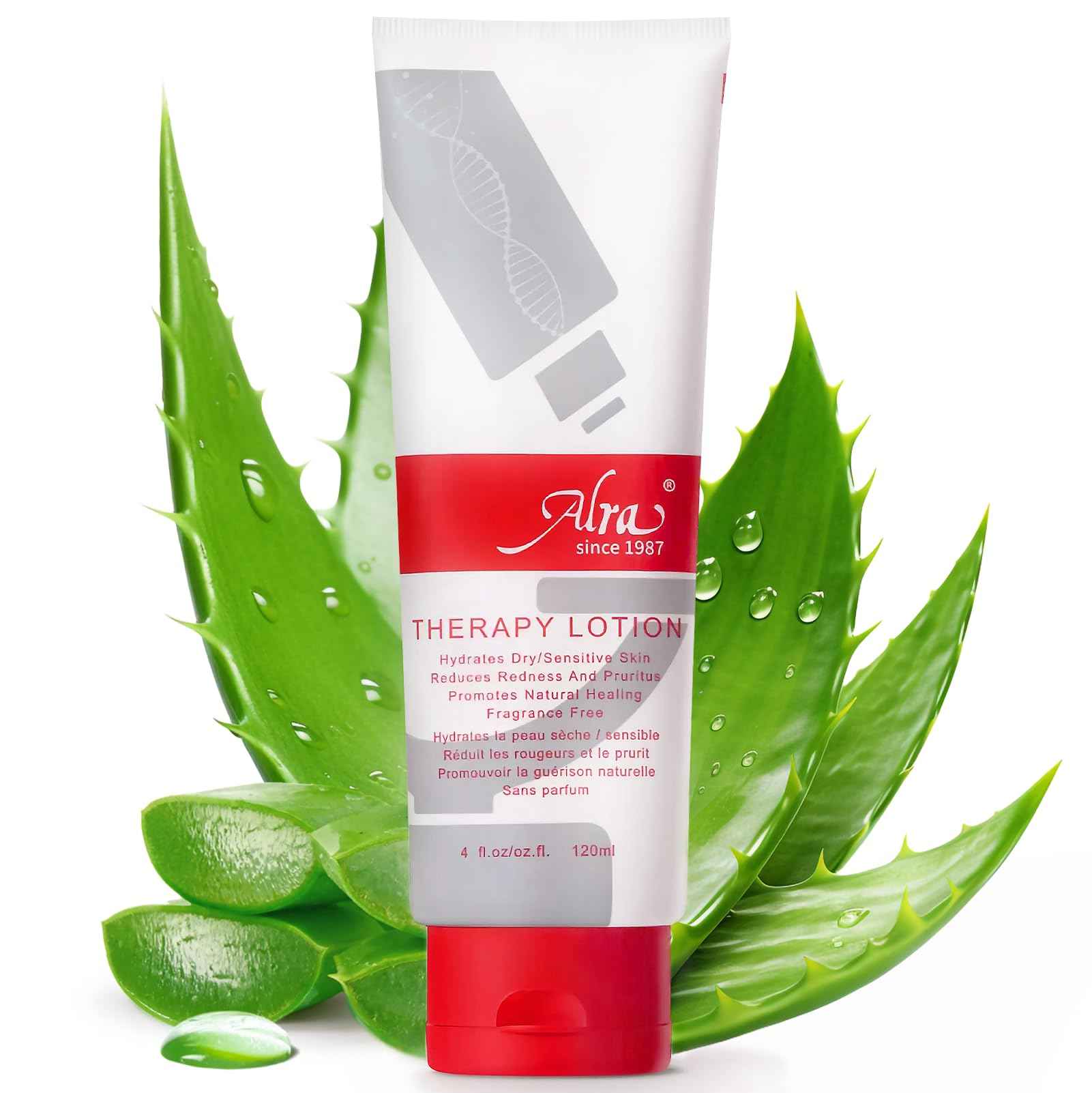 Alra Lotion for Extremely Dry Skin, Face, Hands & Body Cream Moisturizer with Aloe Vera Gel + Lanolin Oil + VE, Itch Relief, After Sun Lotion with Hydrate, Soothe, Cool Benefits, Fragrance free, 4 oz