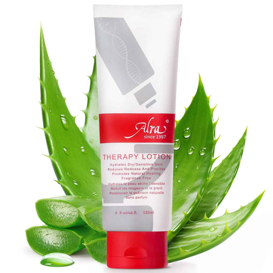 Alra Lotion for Extremely Dry Skin, Face, Hands & Body Cream Moisturizer with Aloe Vera Gel + Lanolin Oil + VE, Itch Relief, After Sun Lotion with Hydrate, Soothe, Cool Benefits, Fragrance free, 4 oz