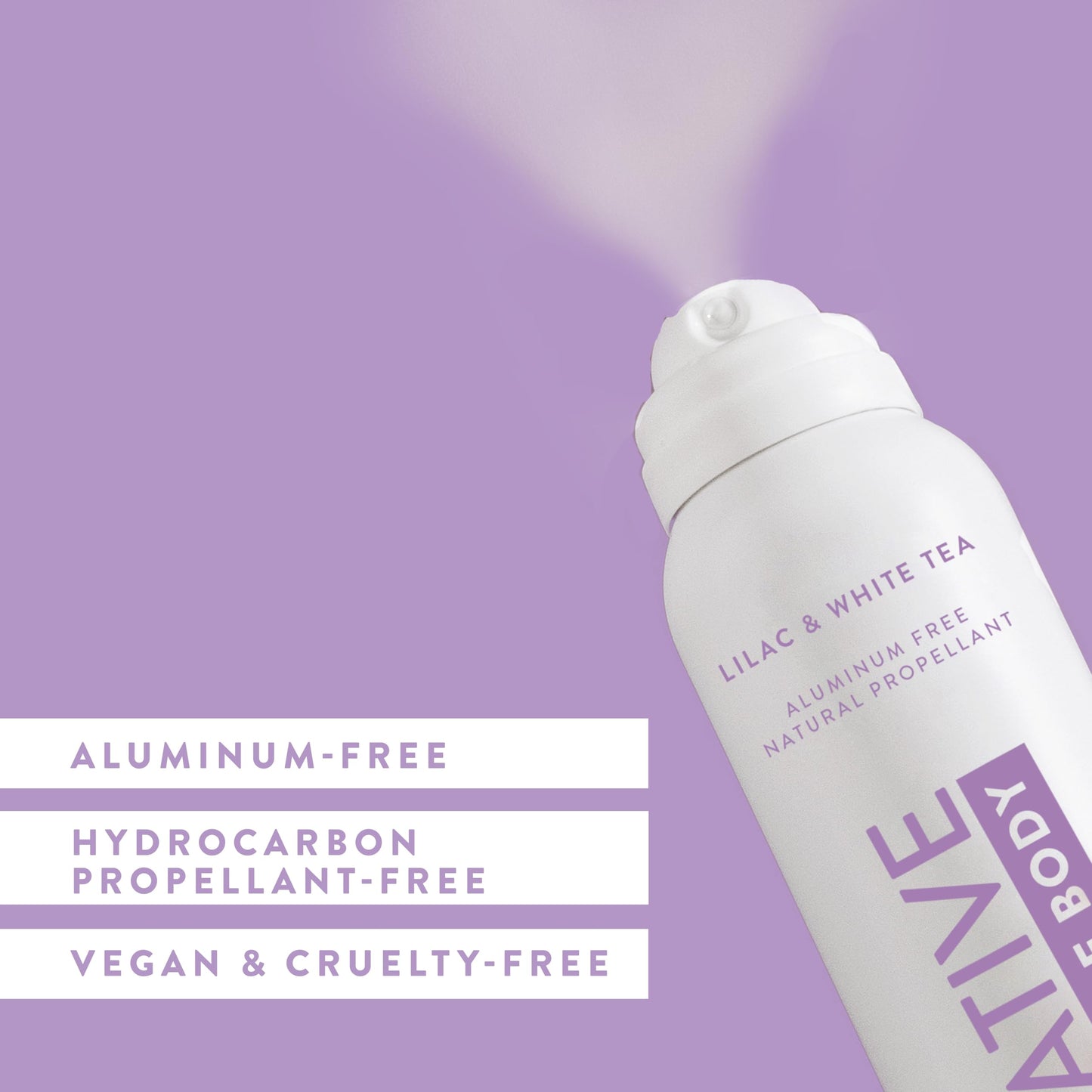 Native Whole Body Deodorant Spray, Lilac & White Tea Scent, 72 Hour Odor Control for Pits, Privates & More, Aluminum Free, Quick-Drying Deodorant for Men & Women, 3.5 oz