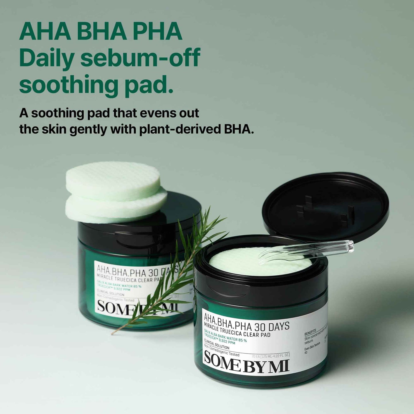 SOME BY MI AHA BHA PHA 30 Days Miracle Truecica Clear Pad – 70 Pads – Korean Exfoliating Centella Face Toner Pads – Gently Clears Impurities, Refines Pores & Smooths Skin Texture – Korean Skin Care