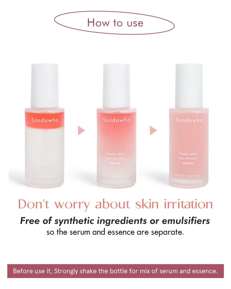 SKINCURE Sandawha Double Effect Anti-Wrinkle Serum with Camellia Extract - Korean Skincare Vegan Camellia Serum for Fine Line Smoothing, Hydration & Anti-Aging 1.76 fl.oz.