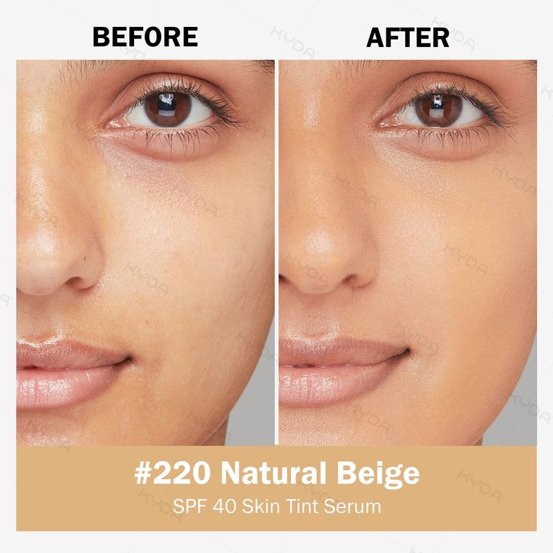 KYDA Skin Tint with SPF 40, Tinted Mineral Sunscreen Serum with Zinc Oxide,Tinted SPF Serum Foundation,Long Lasting Buildable Coverage like Foundation-1 Fl Oz, Natural Beige