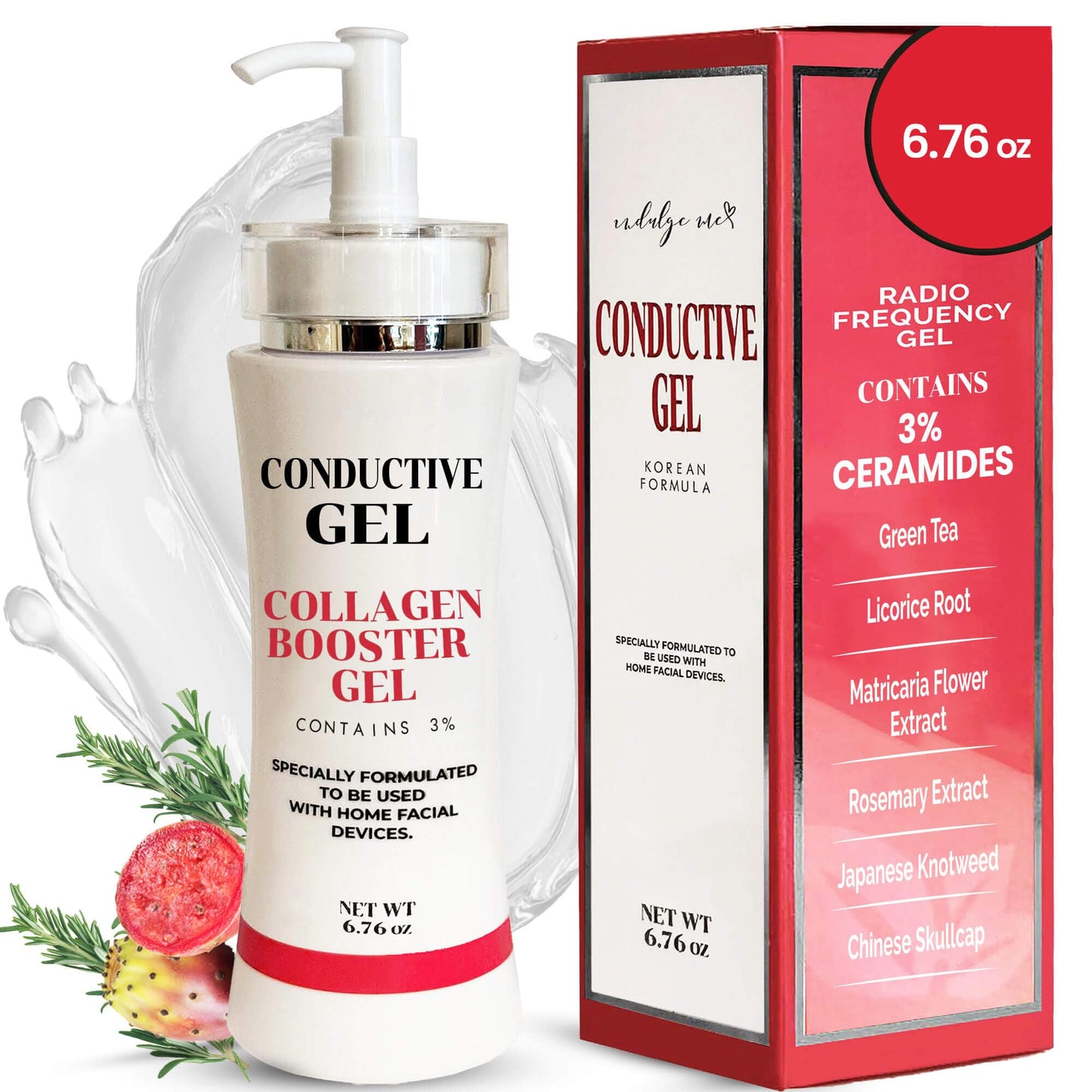 Conductive Gel – Collagen, Ceramide and Hyaluronic Acid, This Gel Primer works as a Face Mask too, Nutrient Dense Ingredients, Many Extracts Imported from Korea. Perfect for Your Microcurrent Device
