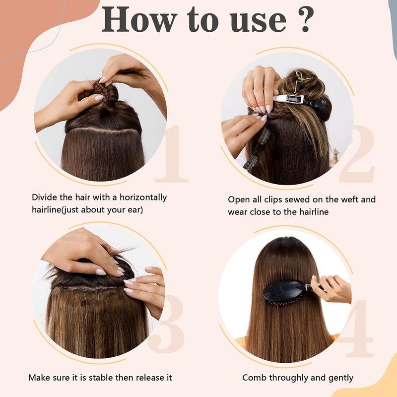 Real Human Hair Clip-In Extensions - Thicker 3/4 Head Weft, 12" | Natural Black, 70g, 5 Clips