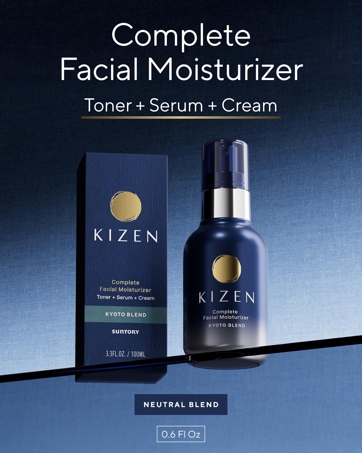 SUNTORY WELLNESS All-in-One | Face Moisturizer for Men | Anti Aging Face Cream for Men with Oak Extract | Anti Wrinkle Cream & Facial Moisturizer (Neutral Blend, 0.68 fl oz / 20ml)