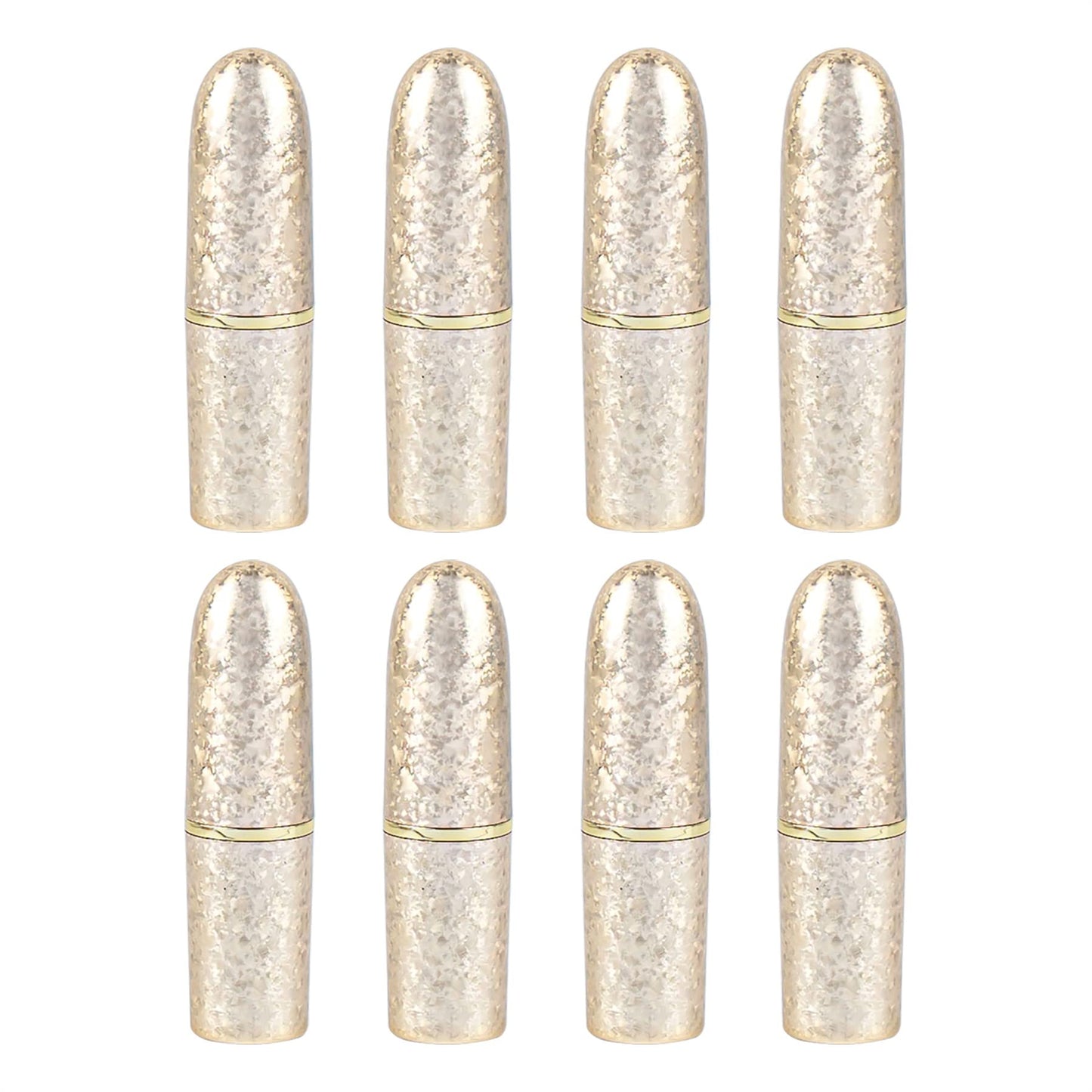 AUEAR, Empty Lip Balm Lipstick Tubes Container Bullet Shape for DIY (Gold, 8 Pack)