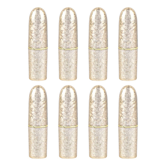 AUEAR, Empty Lip Balm Lipstick Tubes Container Bullet Shape for DIY (Gold, 8 Pack)