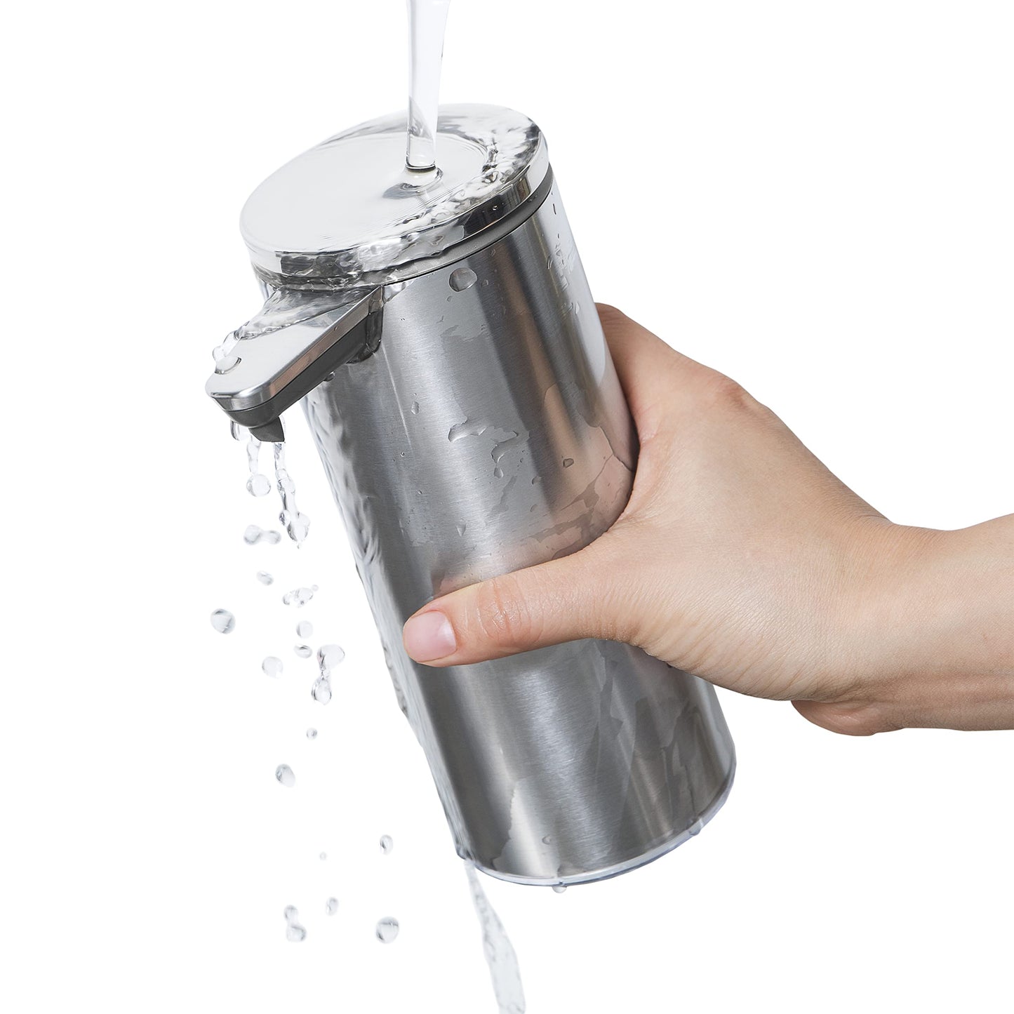 simplehuman 9 oz. Touch-Free Rechargeable Sensor Liquid Soap Pump Dispenser, Brushed Stainless Steel