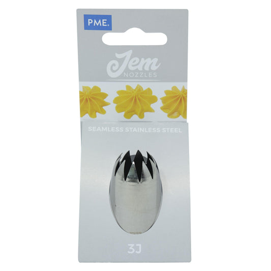 JEM Large Curved Star Savoy Piping Nozzle, Decorating Tip, no. 3J