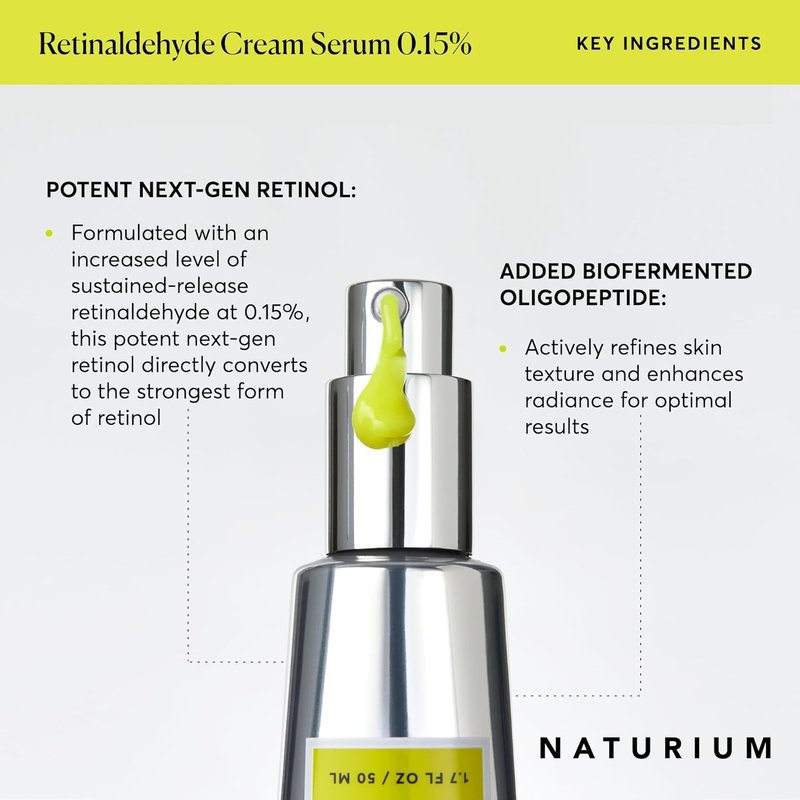 Naturium Retinaldehyde Cream Serum - Advanced Anti-Aging Face Treatment | 1.7 oz