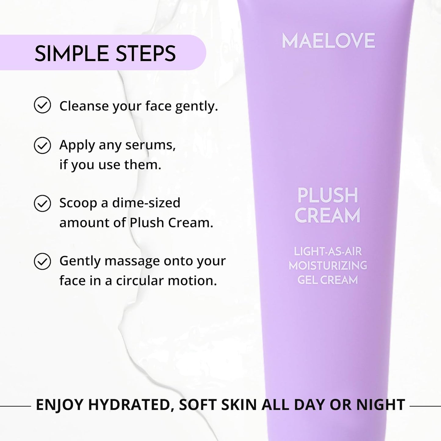MAELOVE Light-as-Air Gel Moisturizer - Hydrating Squalane & Hyaluronic Acid for Sensitive Skin | 1.7 oz