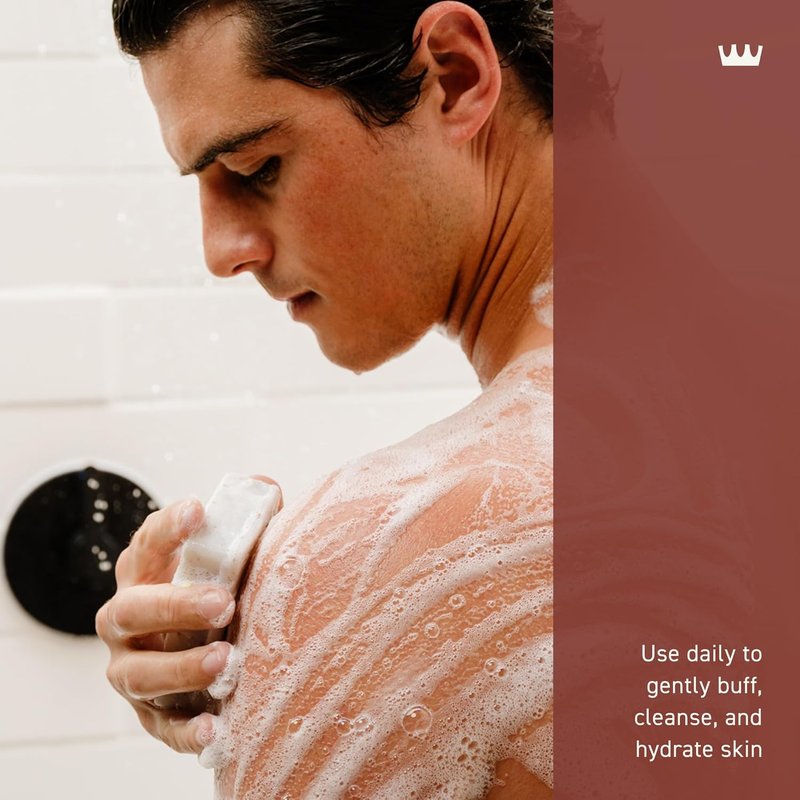 Cremo Exfoliating Body Bar for Men - Bourbon & Oak Scent | Hydrating 5oz Bar for Buffing & Cleansing Skin