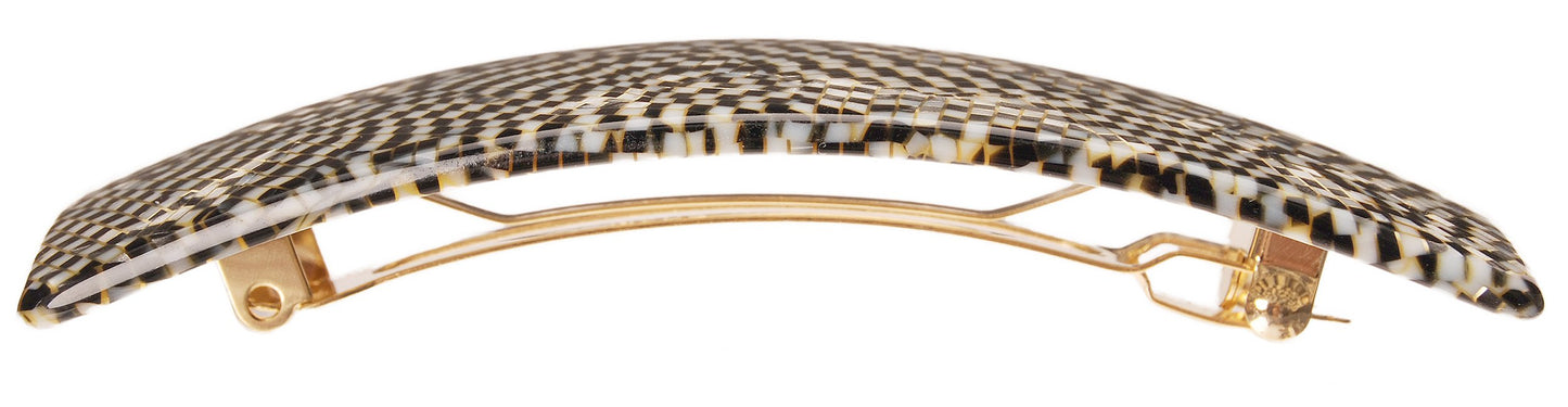France Luxe Wide Rectangle Barrette - Opera Silver
