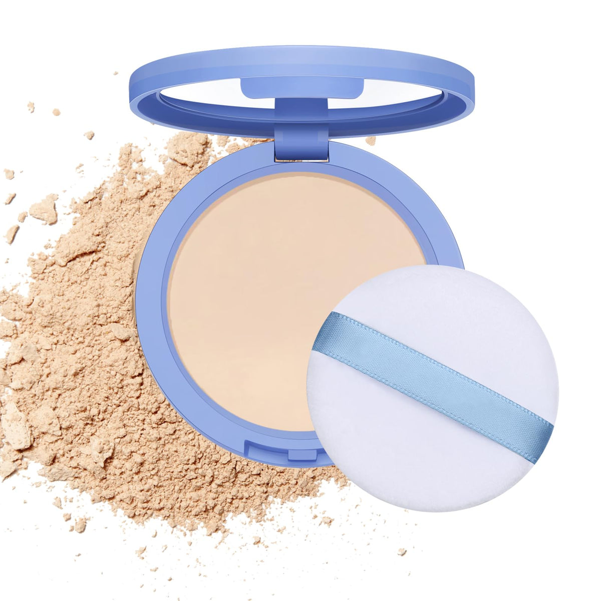 NAISSIYA Oil Control Face Pressed Powder,Matte Smooth Flawless Finishing Powder Makeup,Lightweight Waterproof Long-Lasting Setting Powders Foundation,0.35 Oz(CLASSIC IVORY)