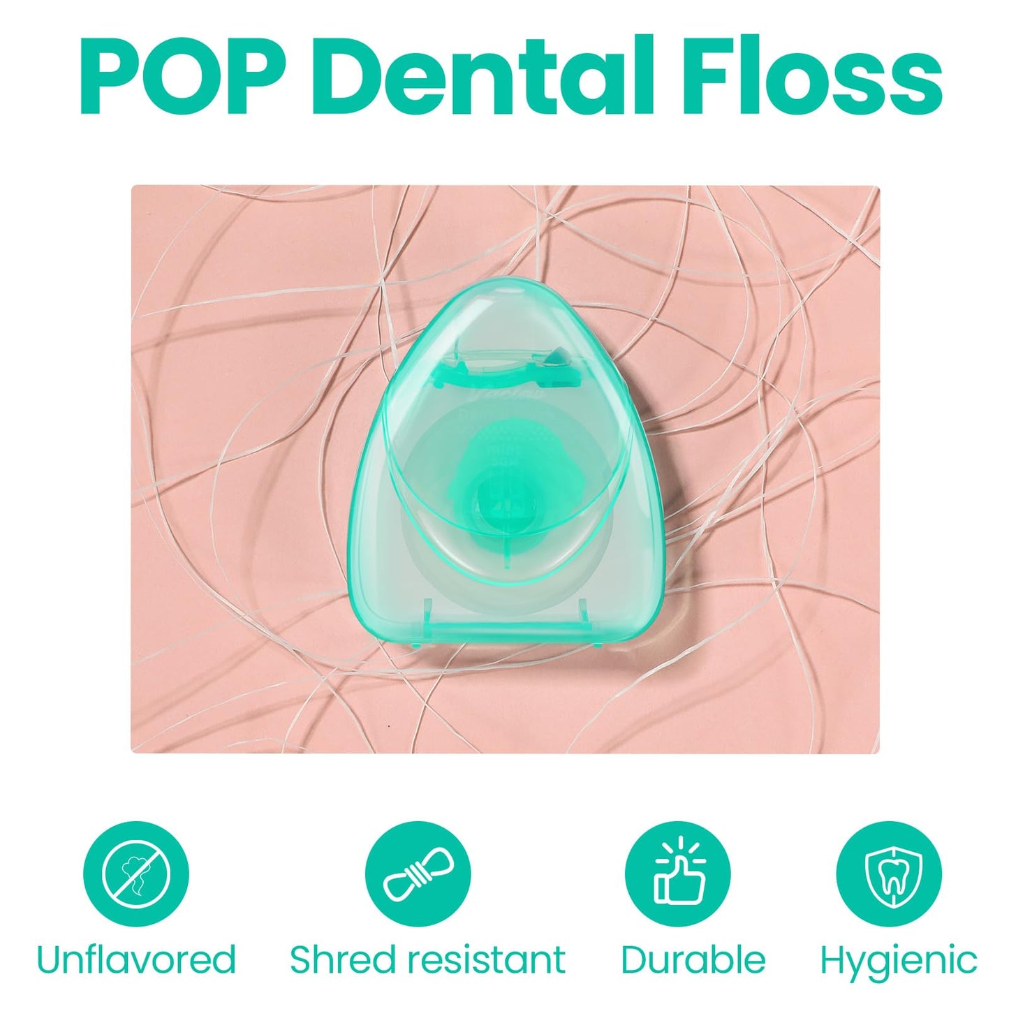 Dandat 30 Boxes Dental Floss Bulk Travel Mint Waxed Dental Floss for Food Removal Tooth Floss Adults, Each Floss Tape 54.68 Yard/ 50m