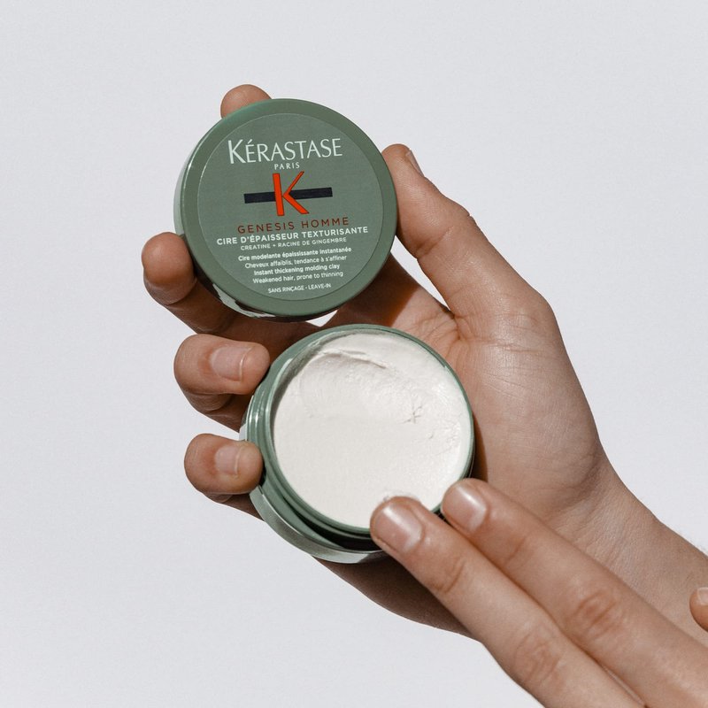 Kerastase Genesis Homme Cire d'Epaisseur Texturisante Light Hold Wax Pomade For Men, Provides Texture & Thickness, For Weakened Hair, 2.5 Fl Oz