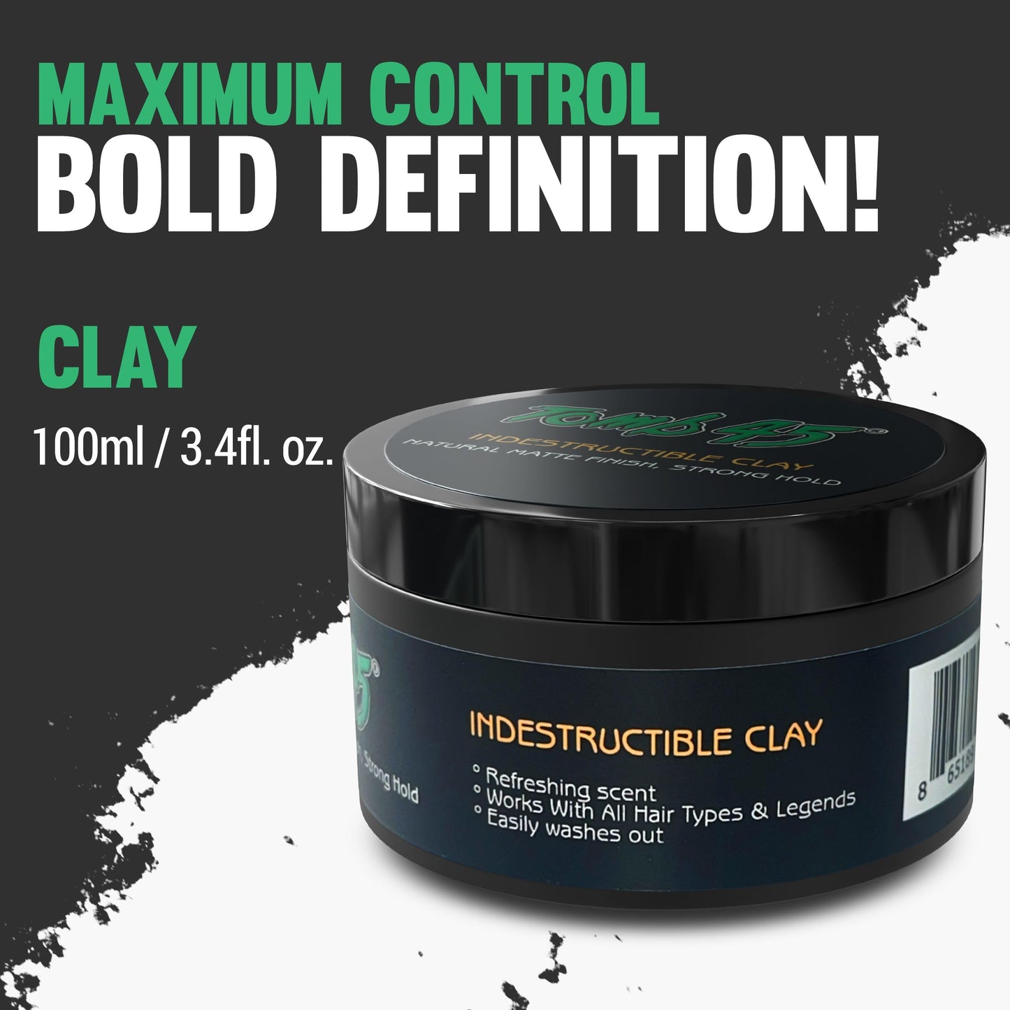 Tomb45 Indestructible Hair Clay, High Strong Hold with Matte Finish Hair Styling Product
