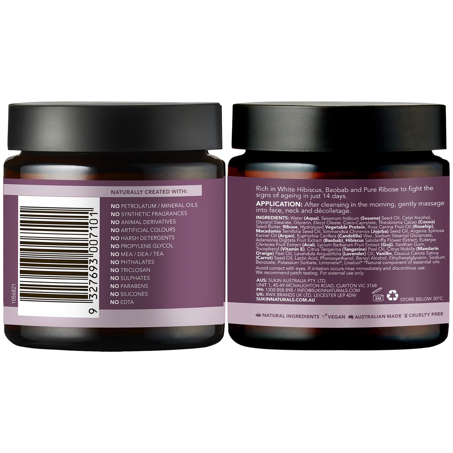 Sukin Purely Ageless Night Cream, Restorative – Anti-Wrinkle Face Cream with Rosehip Oil, Naturally Rich in Vitamin A and Vitamin C, 4.06 Oz