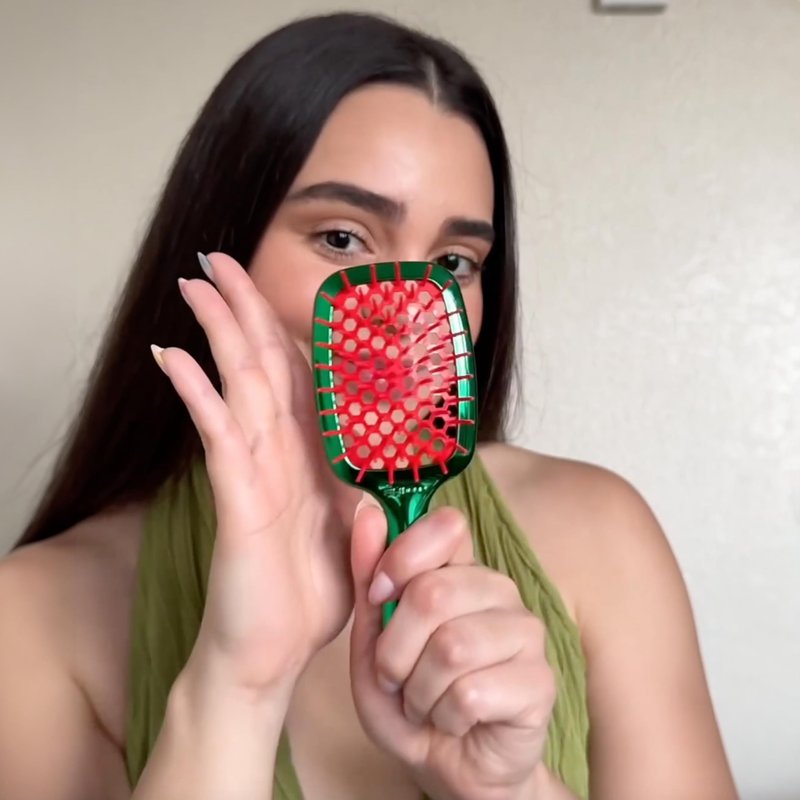 UNbrush Mini Holiday Hair Brush for Pain-Free Brushing On All Wet/Dry Hair Types — Mini UNbrush Detangling Brush with Durable Anti-Static Bristles, Lightweight & Vented — Christmas Hair Care Gifts