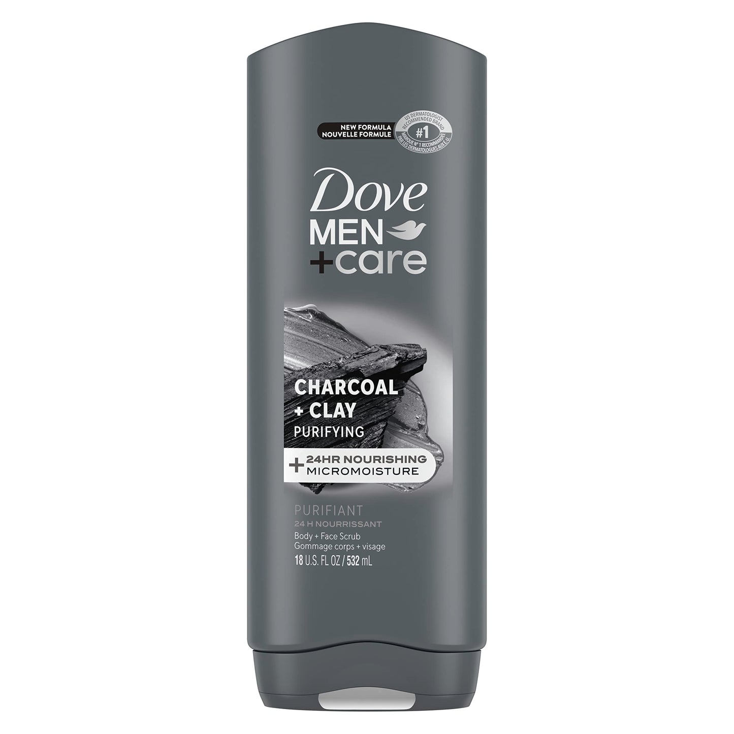 DOVE MEN + CARE Body Wash Sandalwood + Cardamom Oil to Rebuild Skin in the Shower & Elements Body Wash Charcoal + Clay