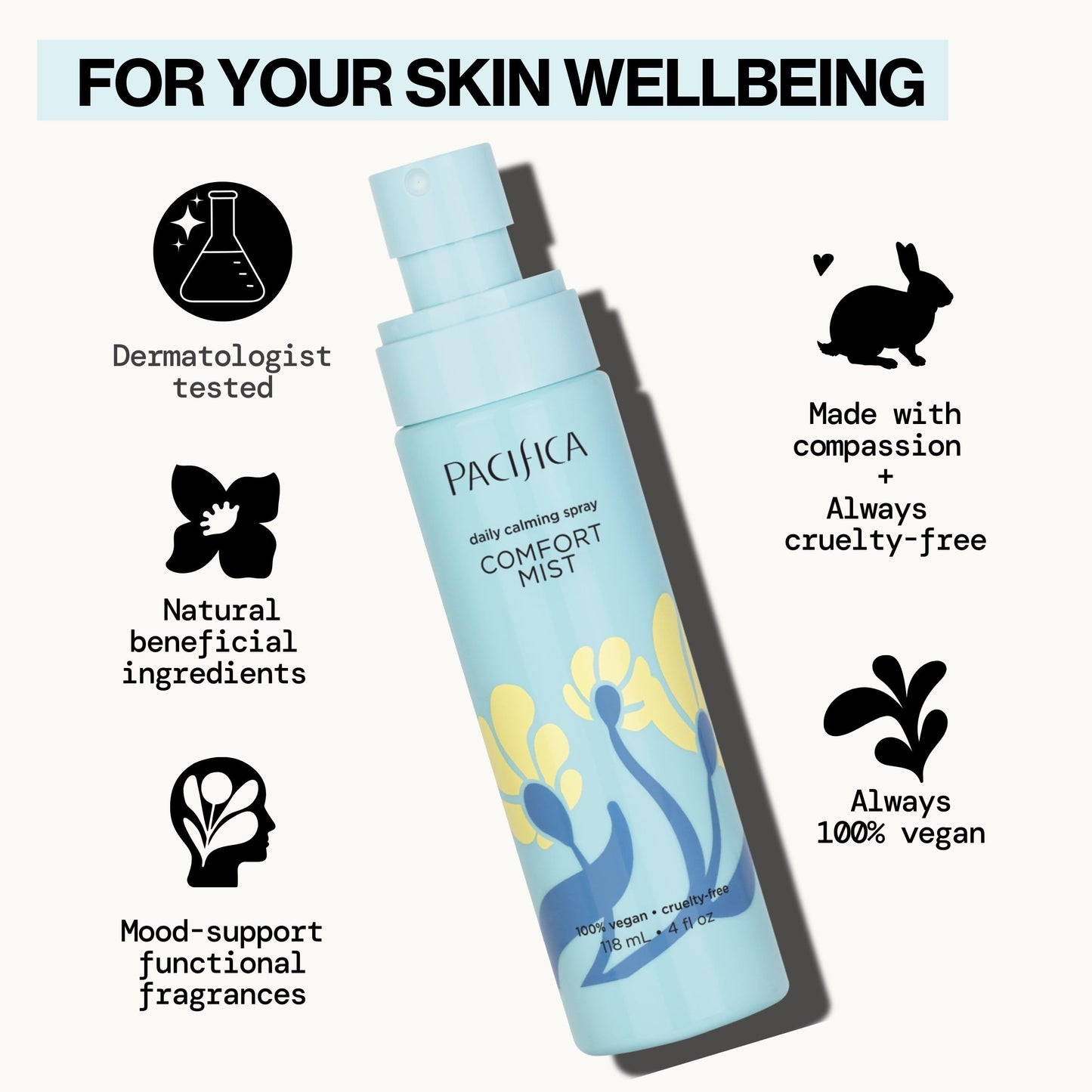Pacifica Comfort Mist Daily Calming Spray - 4 fl oz