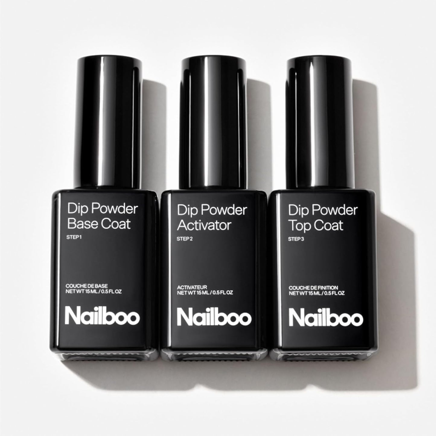 Nailboo Dip Powder Liquid Set - Premium DIY Manicure Kit with Top Coat, Base Coat & Activator | 0.5 Fl Oz (3 Pack)