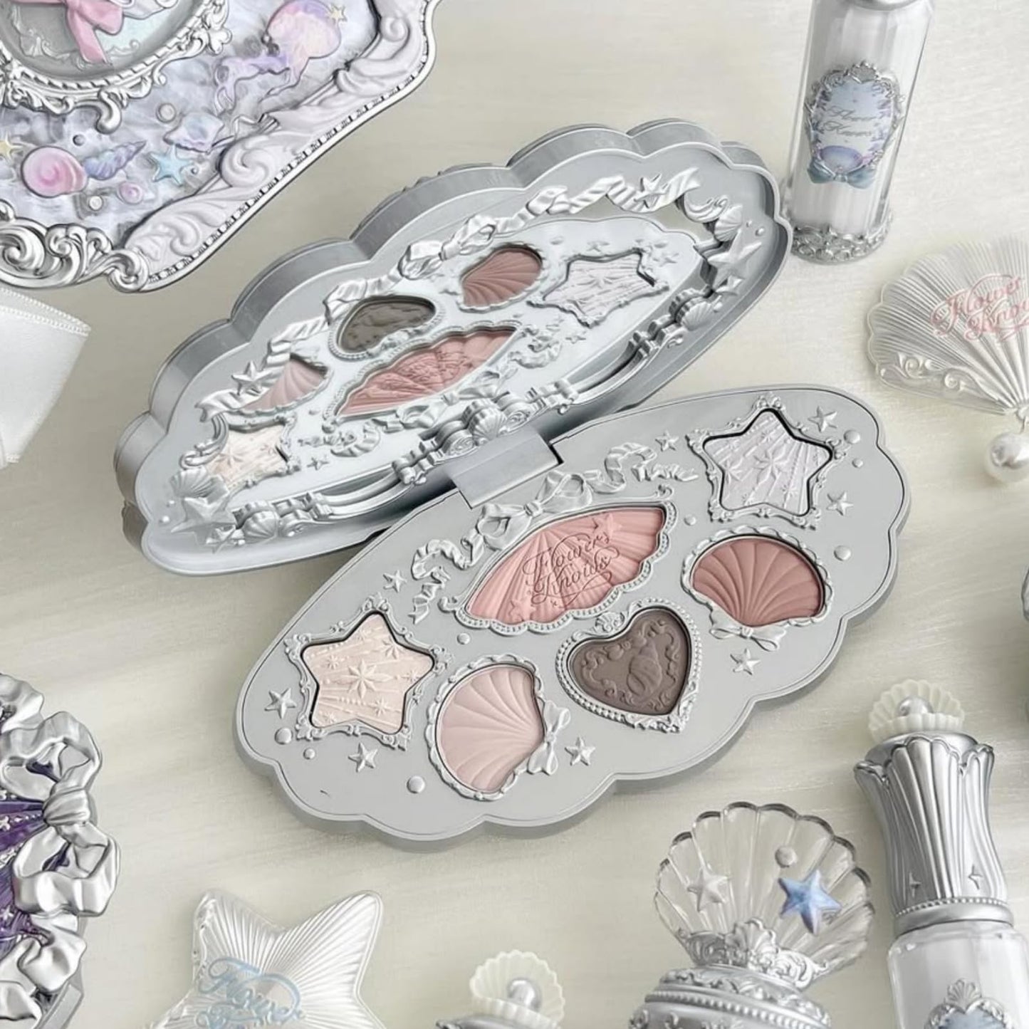 Flower Knows Shell's Jewel 6-Color Makeup Palette,Cool Pink Taupe