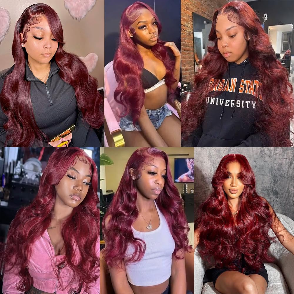 Dokksiiia Body Wave Bundles Burgundy 99J, 08 10 12 Inch