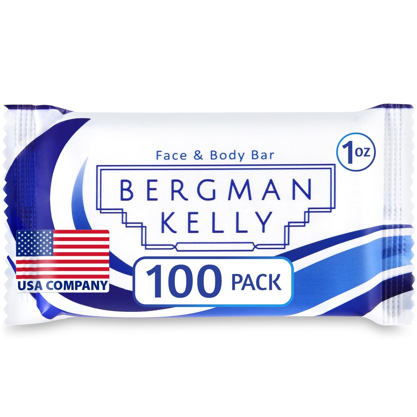 BERGMAN KELLY - Hotel Soap Bars - White Tea, 1 oz, 100 PK - Travel Size Luxury Bulk Amenities Bar Soap - Mini Individually Wrapped Rectangular Soap, Small Toiletries for Airbnb, Motel, Guest Bath