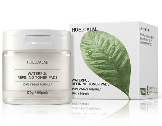 Waterful Refining Toner Pads for Sensitive Skin, Hydrating & Calming with Kombucha Essence, 100% Vegan, Cruelty-Free, Natural Ingredients Toner Pad for Pore Care & Anti-Aging, Korean Skincare -90 pads