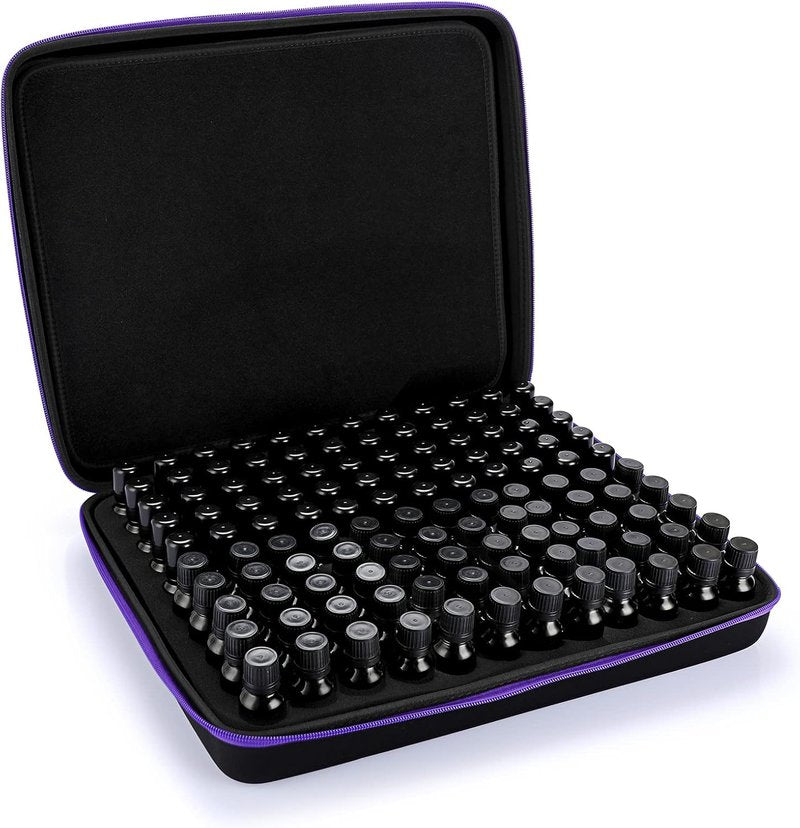 Hipiwe Essential Oil Storage Case - Hard Shell Organizer for 120 Bottles | Foam Insert, Travel-Friendly Design