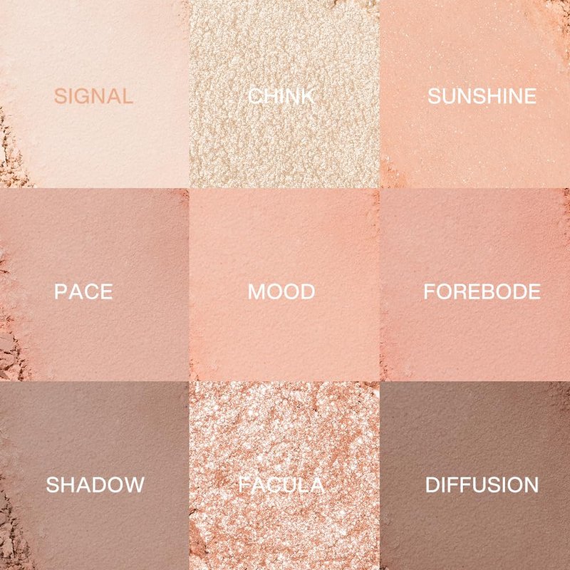 INTO YOU 9 Colors Eyeshadow Palette，Shimmer & Matte Shades Eye Shadow, Warm & Cool Pigments, Long Lasting，Smooth Formula，Metallic Nude Brown Rose Gold, Eye Make up，0.26 Oz