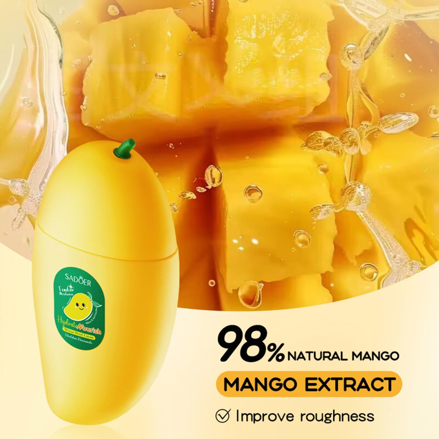 CLY AMS Mango Hand Milk, Mango Moisturizing Hand Cream for Dry Cracked Hands and Skin, Fruit Hand Lotion with Natural Plant Fragrance