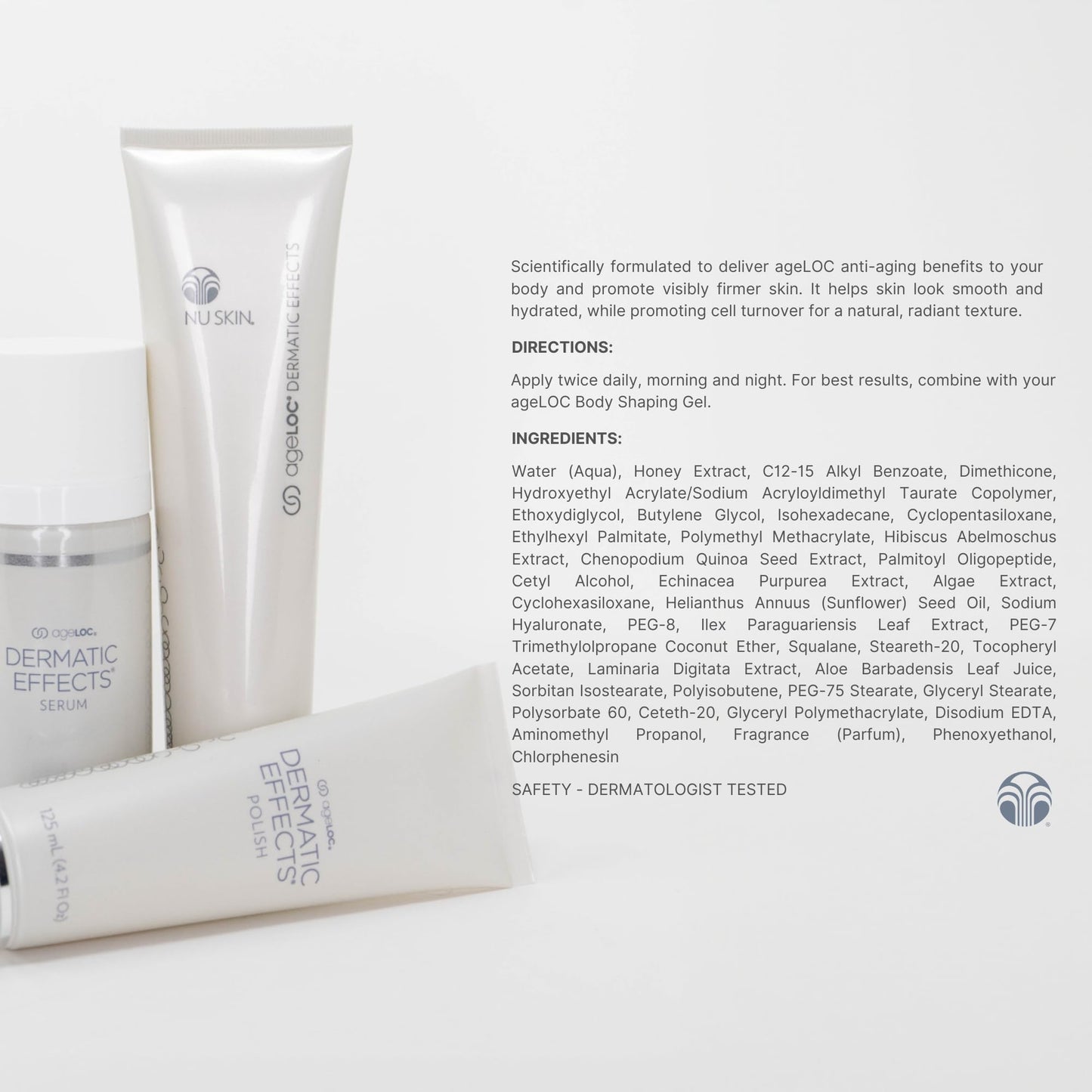 Nu Skin ageLOC Dermatic Effects Body Contouring Lotion | Scientifically Formulated to Deliver ageLOC Anti-Aging Benefits for Visibly Firmer, Hydrated Skin | 1 Pack