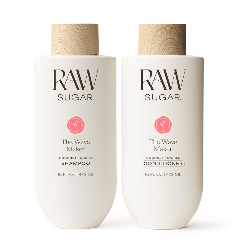 Raw Sugar The Wave Maker Shampoo and Conditioner Set and Coconut Mango Glow Body Wash (3 Products) A Complete Haircare and Skincare Bundle