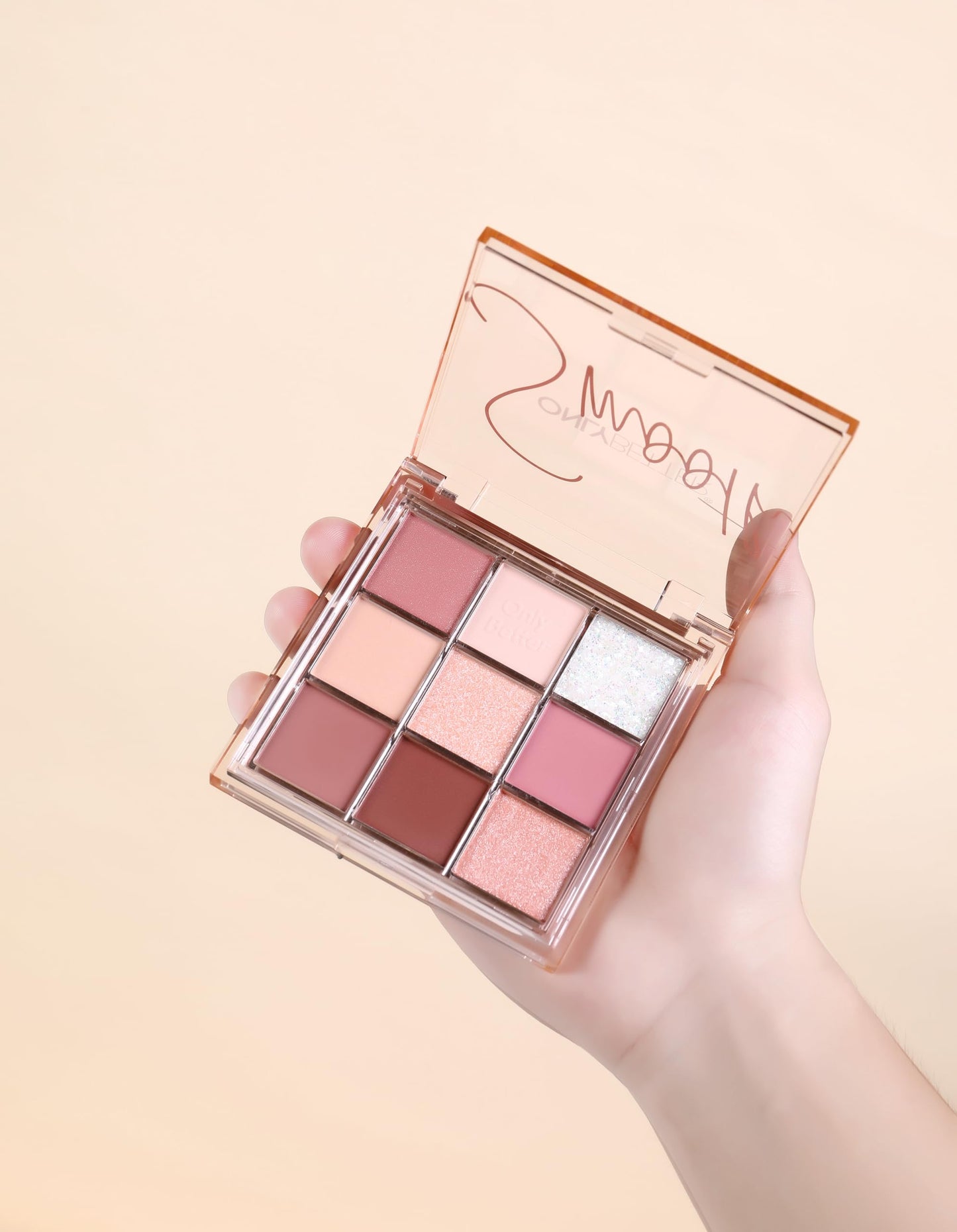 ONLYBETTER Pink Eyeshadow Palette with Glitter Shimmer Makeup