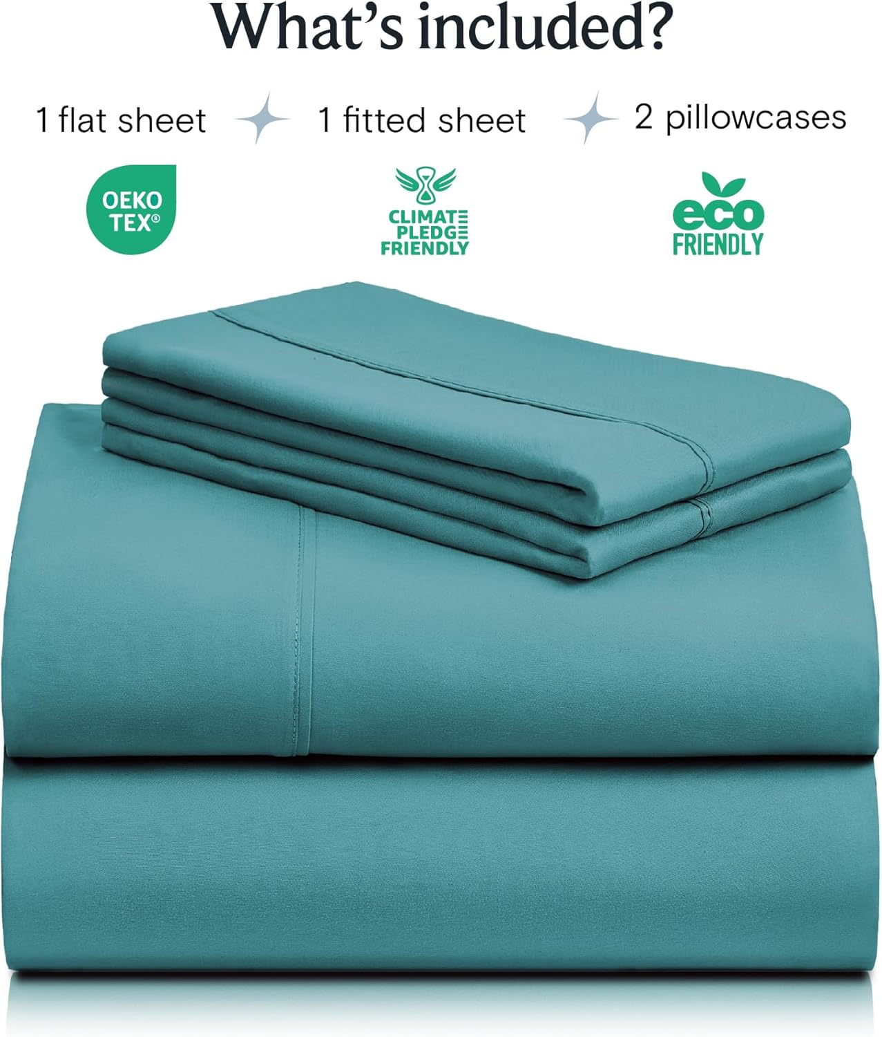 LuxClub Queen Sheet Set - Breathable Luxury Bed Sheets with Deep Pockets | Silky Soft & Wrinkle-Free - Teal