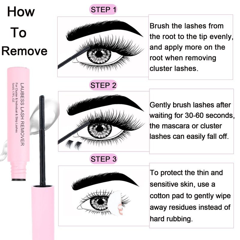 DIY Lash Extension Kit Bond and Seal Lash Glue Remover 300 Pcs Lash Clusters Kit Mascara Wands Eyelash Extension Kit Eyelash Tweezers Individual Lashes Kit (Set 20D/40D/50D-0.07D-8-16Mix)