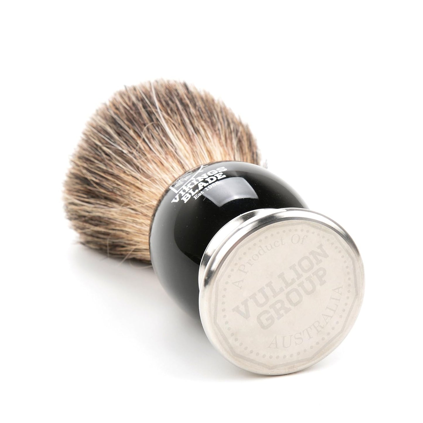 VIKINGS BLADE Luxury Shaving Brush for Men - Ultra Heavy Acrylic & 316L Steel Handle | Dark Stallion Color, Super Strong Knot
