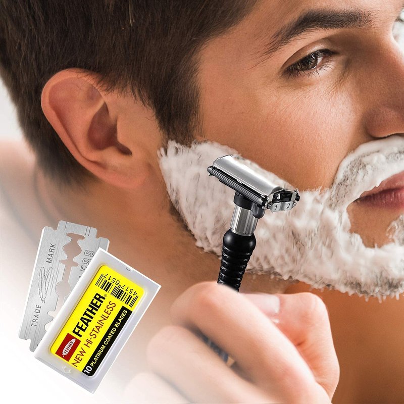 Feather Razor Blades - Hi-Stainless Double Edge for Smooth Shaving | 10 Pack