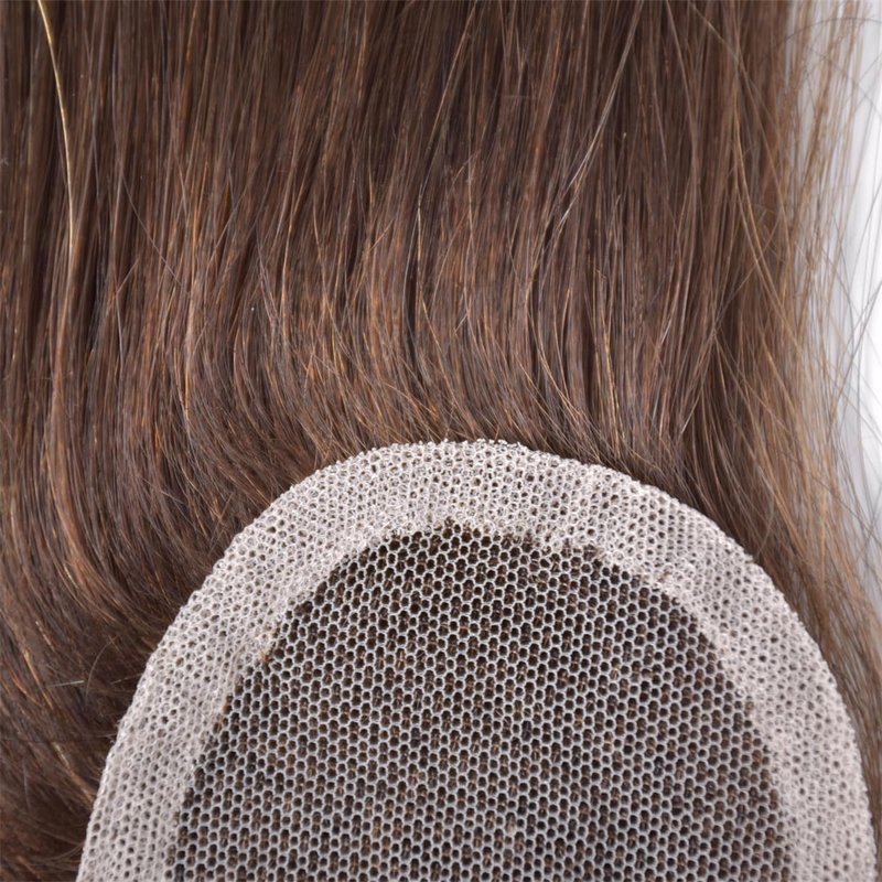 Brazilian Chocolate Brown 4# Straight 2x6 Lace Closure 100% Unprocessed Human Virgin Hair Silk Straight Lace Closure Color 4 Chestnut Brown Pre-Plucked Hairline (#4 straight 2x6 closure, 14inch)