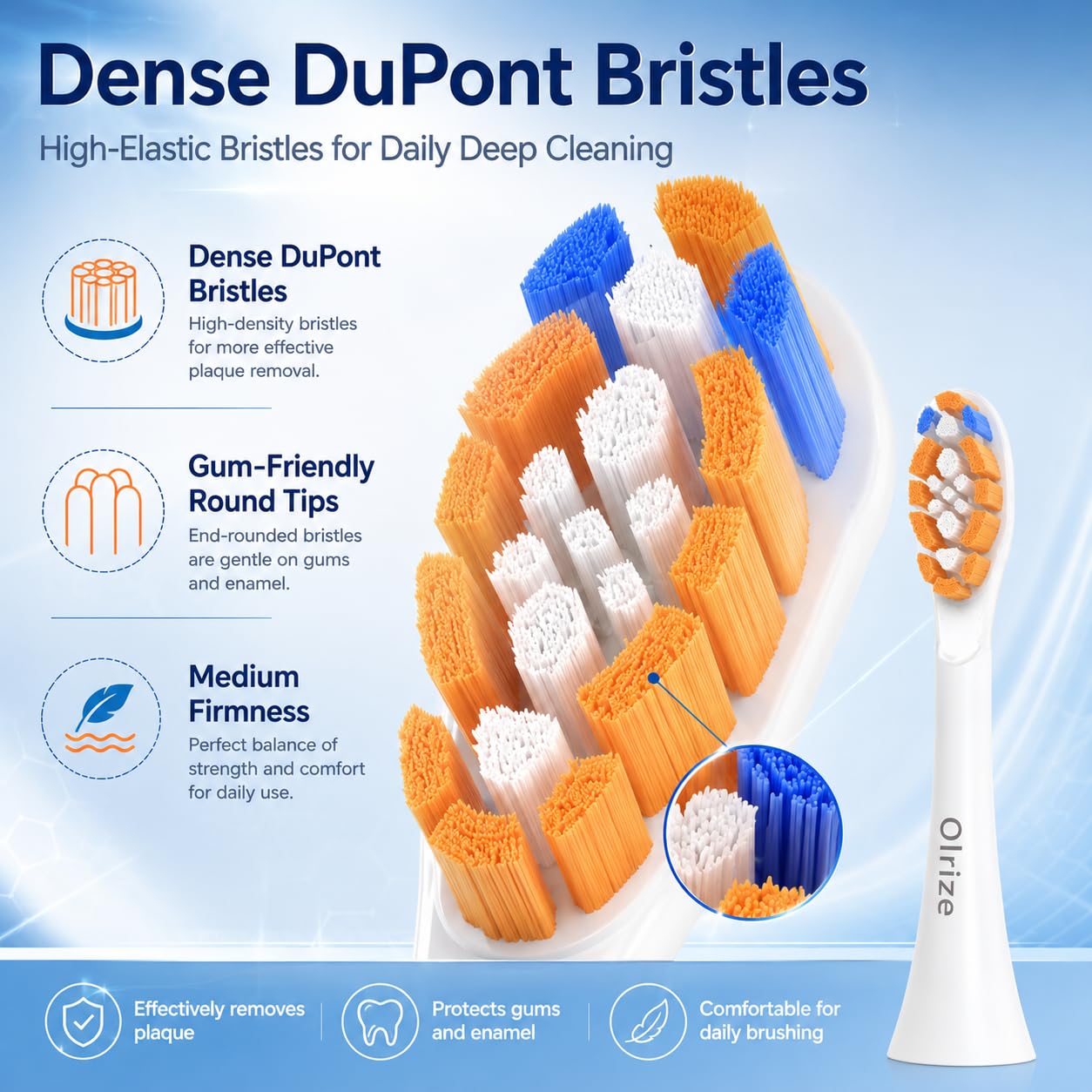 Replacement-Heads for Philips-Sonicare,Toothbrush-Heads for Sonicare Brushes Replacement A3 C2 C3 G2 G3 Click-On Handle,Medium Bristles Electric-Toothbrush-Heads,8 Pack
