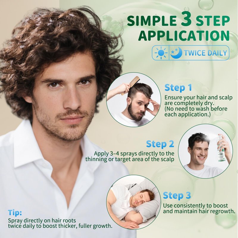 5% Minoxidil Spray for Hair Growth, 4 Pack (8.12oz), For Men & Women – Extra Strength Hair Regrowth Treatment with Biotin & Castor Oil, Supports Thicker Fuller Hair & Beard, Non-Greasy 4-Month Supply