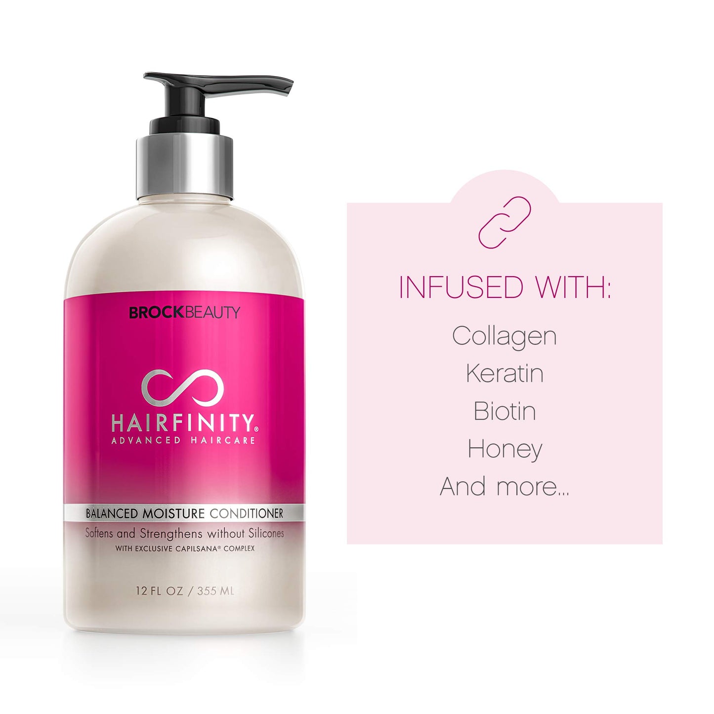 Hairfinity Balanced Moisture Biotin Conditioner - Silicone & Sulfate Free Growth Formula, white Coconut, 12 Fl Oz