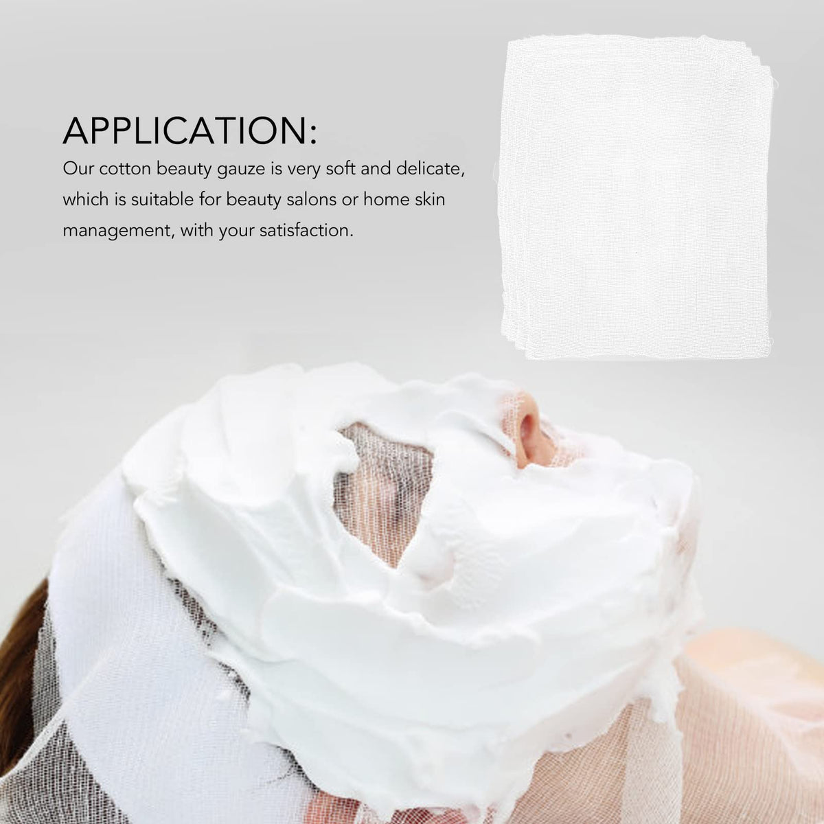Dioche 100pcs Gauze Mask, Disposable Precut Gauze Face Masks, Soft Cotton Spa Gauze Mask Skin Care Paper Sheet for Treatments and Masks, Wholesale Business