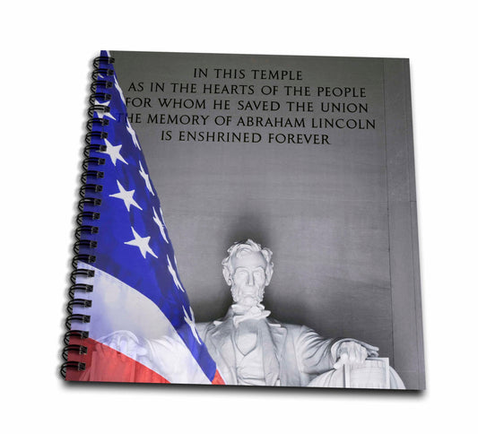 3dRose db_88984_2 Washington Dc Lincoln Memorial and American Flag US09 BJA0076 Jaynes Gallery Memory Book, 12 by 12-Inch