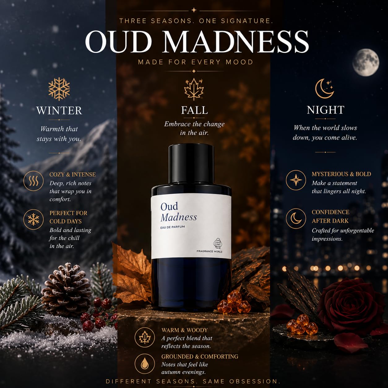 Eau De Parfum 60ml | Oud Madness by Fragrance World