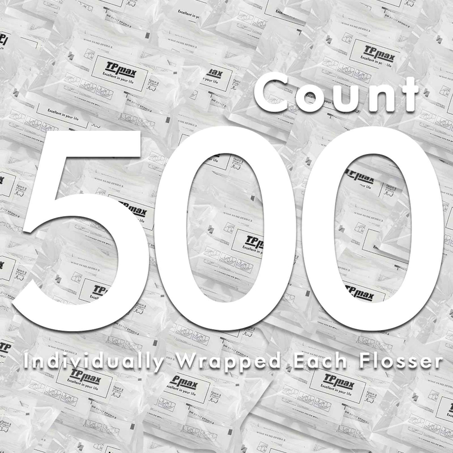 500 Count Dental Flossers Each Individually Wrapped, Floss Singles Bag, Travel Hotel Restaurant Office Car Dental Floss, Floss Picks Oral Care Teeth Clean Flat Wire