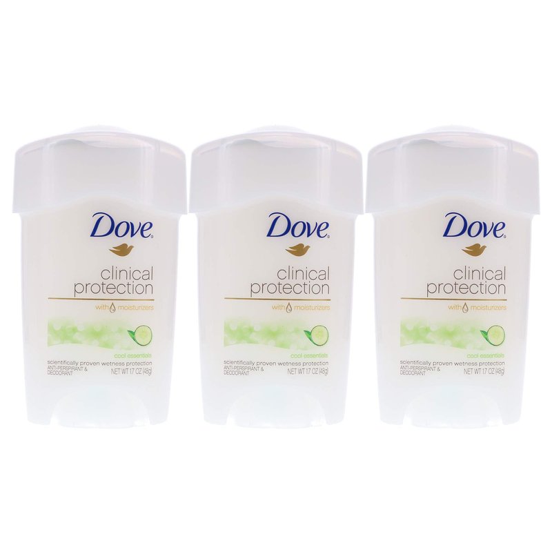 Dove Clinical Protection Cool Essentials Anti-perspirant Deodorant, 1.7 Fl Oz Pack of 3