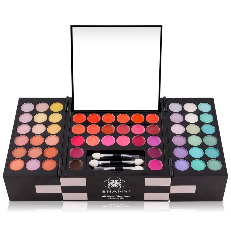 SHANY All About That Face Makeup Kit | Complete Beginner Makeup Set with Eye Shadows, Lip Colors & Applicators